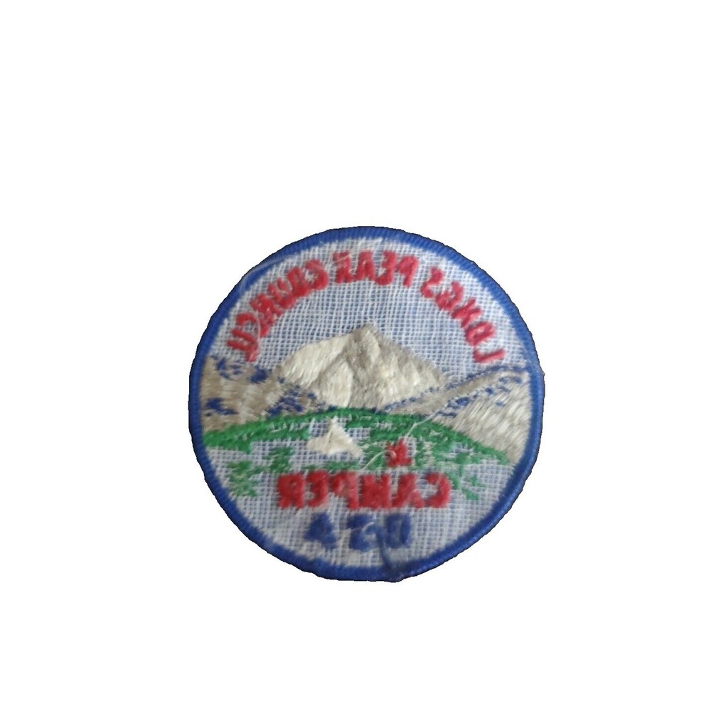 Vintage Boy Scouts of America BSA Longs Peak Council Camper 3" Round Blue Patch - Picture 2 of 2